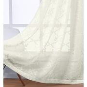 Royal Tradition Modern 2 Piece Embroidered Sheer Curtains