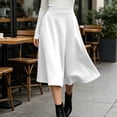 thumbnail image 5 of Lmueinov Plus Size Skirts for Women Casual Elastic High Waist Midi Skirt with Pockets Solid Color Flowy Work Office Fall Winter Skirts S-3XL, 5 of 7