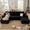 Black, variant on LUCKHAO 167.7" U-Shaped Modular Sectional Sofa,No Assembly Required,Deep Seat Corduroy Cloud Couch for Living Room & Bedroom,Camel