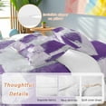 thumbnail image 2 of Purple Grey Abstract Comforter Set Full Size, Modern Graffiti Brush Art Soft Bedding Set for Man Woman, 4 Pieces Duvet Cover Set with Fitted Sheet, 2 Pillowcases, 2 of 9