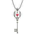 thumbnail image 1 of I Love London Words Pattern Pendant Vintage Necklace Silver Key Jewelry, 1 of 3