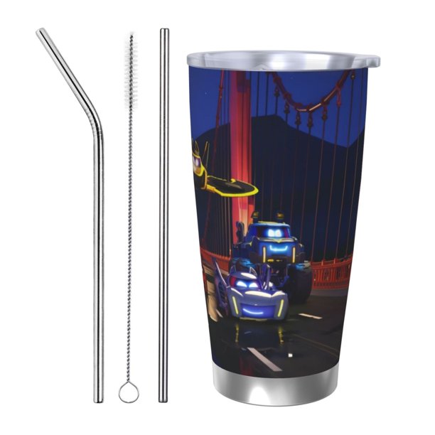 Vasos Batwheels de 20 oz Vaso de acero inoxidable a granel con tapa Taza de café con aislamiento al vacío de doble pared Taza de 20 oz con revestimiento de polvo para bebidas frías y calientes