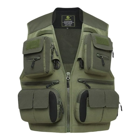 TTETTZ Nylon Sleeveless Jacket Waistcoat Summer Work Fly Fishing Vest for Climbing XL