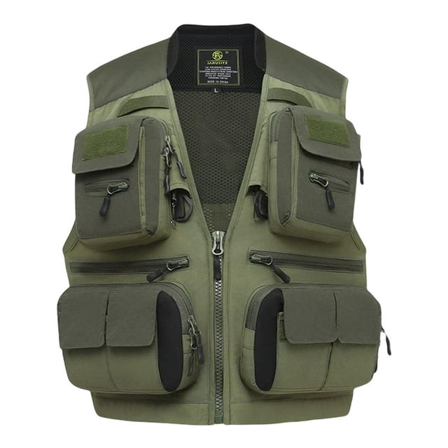 Chaleco de pesca con mosca, chaqueta sin mangas, chaleco transpirable y ajustable, chaleco utilitario L
