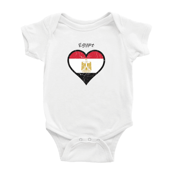 Egypt Flag Heart Love Cute Baby Clothing Bodysuits Boy Girl Clothes