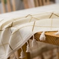 thumbnail image 2 of Rectangular Waterproof Tablecloth Checkered Table Cloth With Tassel Cotton Linen Table Cover, 2 of 5