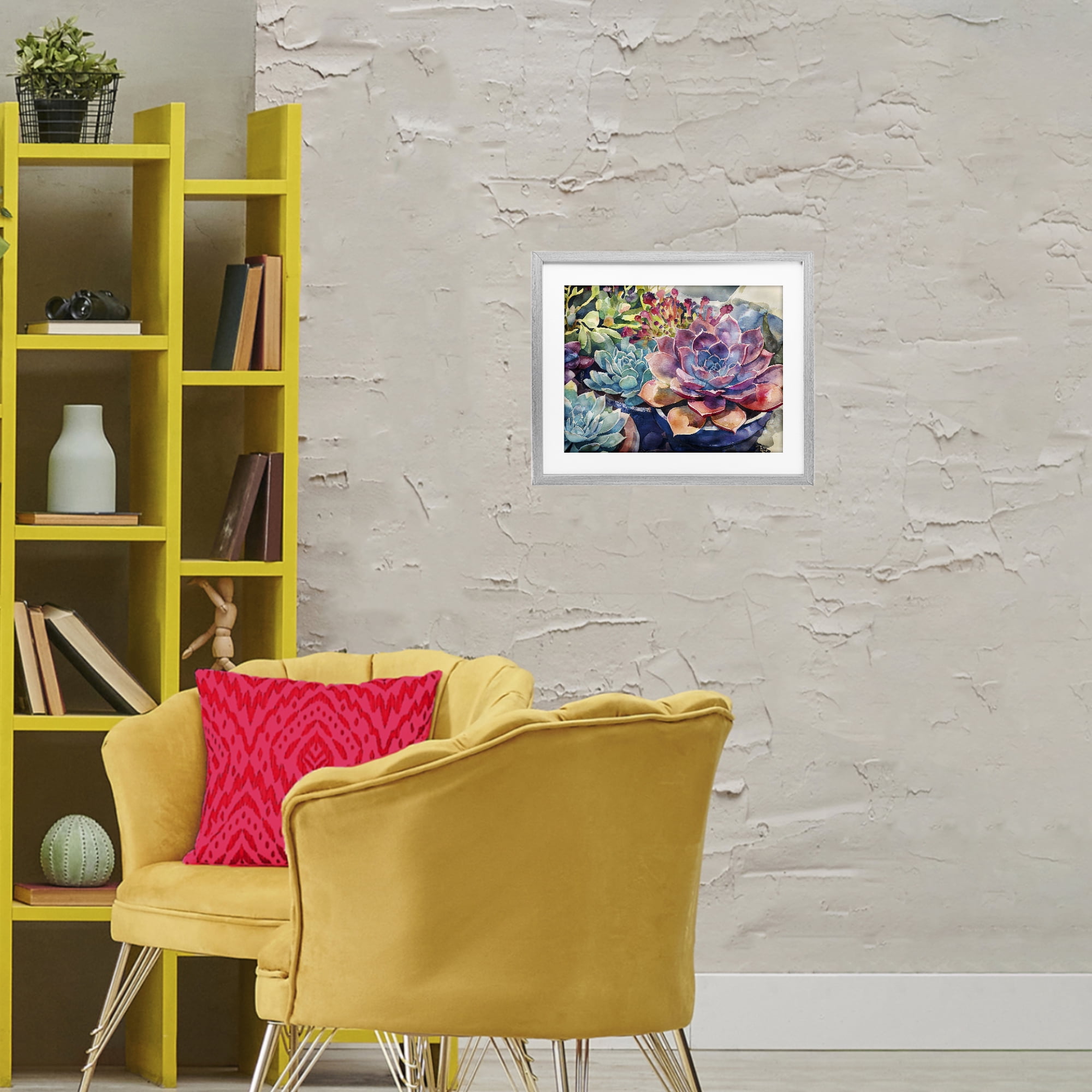Stupell Industries Sun Kissed Succulents Gray Framed Print Under Glass, design by Svetlana Aleynikova