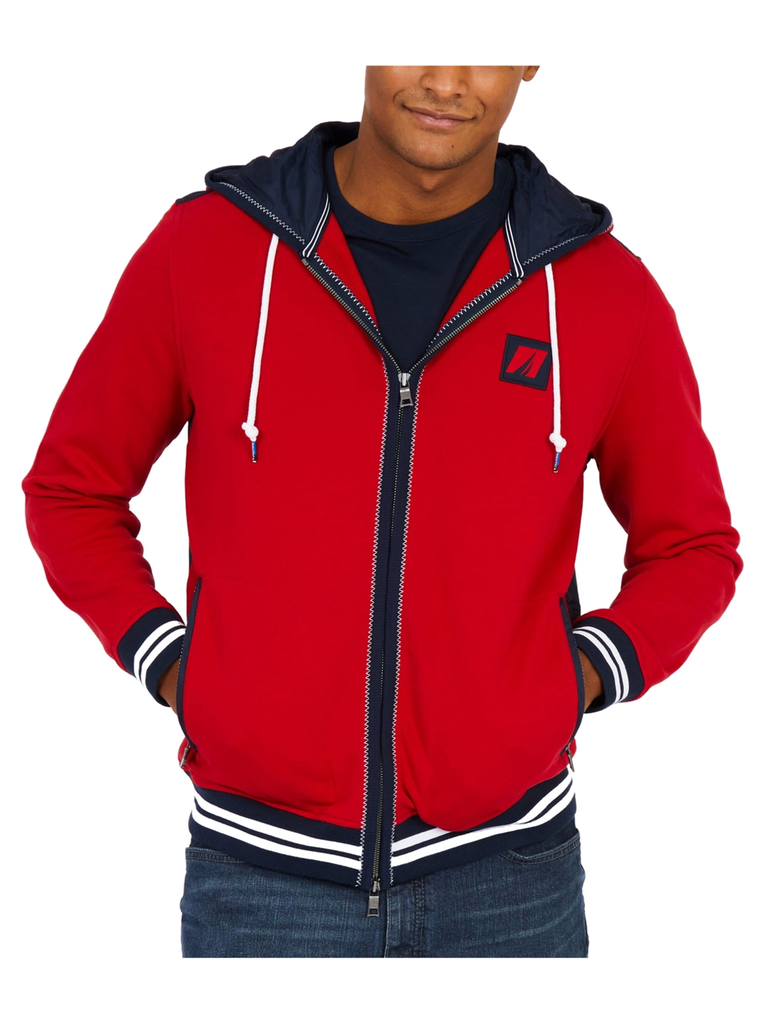 Nautica Mens Mixed Media Hoodie Sweatshirt nautred M Walmart Canada