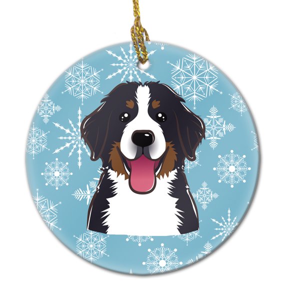 Carolines Treasures BB1671CO1 Snowflake Bernese Mountain Dog Ceramic Ornament 3 in multicolor