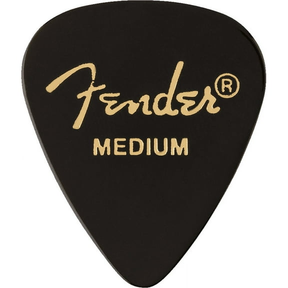 Fender 351 Shape Premium Celluloid Picks for Guitars, Medium, 12-Pack, Black