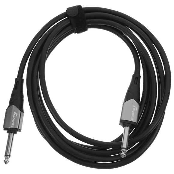 KAKOWELY 3m Guitar Cable 3m Guitar Cable Audio Male to Male Cable Wire Cord Knitting Copper 6.35mm Straight Plug For Electric Acoustic Guitar Bass (Black)