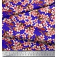 thumbnail image 2 of Soimoi Blue Cotton Duck Fabric Blossom Floral Decor Fabric Printed Yard 42 Inch Wide, 2 of 3