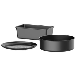 NINJA Official Non-Stick Bakeware Set [4027J300EUK] Loaf Tin, Cake Tin &  Crisper Tray, Compatible Foodi OP100, OP300, OP500, Black