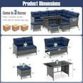 thumbnail image 3 of Costway 7 PCS Patio Dining Furniture Set PE Rattan Sectional Sofa Set with Soft Cushions Blue, 3 of 10