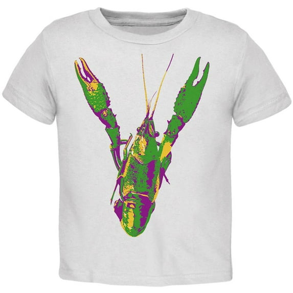 Mardi Gras Crawfish Toddler T Shirt White Toddler Size 5/6