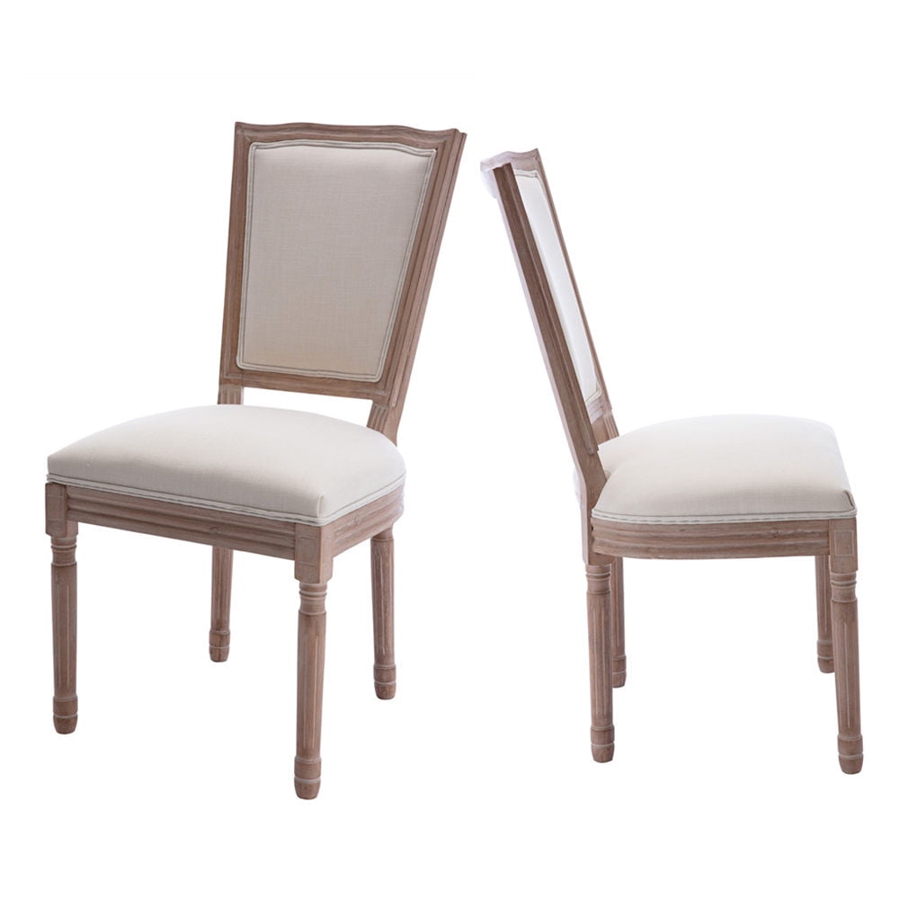 Set of 2 Dining Chairs Retro Thick Padded Side Chairs Upholstered High