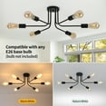 thumbnail image 2 of HALIGATE 6 Lights Sputnik Semi Flush Mount Ceiling Light Matte Black Modern Edison Chandelier Industrial Close to Ceiling Light for Farmhouse Dining Room Kitchen Bedroom Living Room Study, 2 of 7