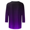thumbnail image 4 of Women 3/4 Sleeve Shirts Plus Size Gradient Tshirt Top Crewneck Pullover Tees Lightweight Outfit, 4 of 5