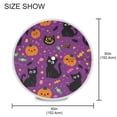 thumbnail image 3 of Round Outdoor Tablecloth 60 Inch Dining Table Cover with Lace Trim & Umbrella Hole for Outside Party Camping Cartoon Black Cats and Pumpkins, 3 of 8