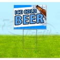 thumbnail image 1 of Ice Cold Beer (18" x 24") Yard Sign, Includes Metal Step Stake, 1 of 6