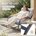 thumbnail image 4 of RADIATA Oversize Rocking Chair with Cushion & Footrest, Indoor Outdoor Rocking Chair Recliner, 400 lbs Capacity, Light Grey，2Pcs, 4 of 9