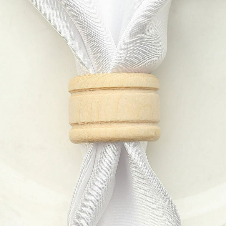 BalsaCircle 4 Natural Rustic Unfinished Wood Napkin Rings Wedding Party  Catering Restaurant Kitchen Tableware Compostable
