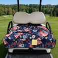 thumbnail image 2 of COEQINE US Flag Golf Cart Seat Towel Quilted Protective Cover with Carrying Handle, Universal Fit with Front Pockets, Fits for Most 2 Seats Club Car Patriotic Decor, American Flag Flower Heart, 2 of 8