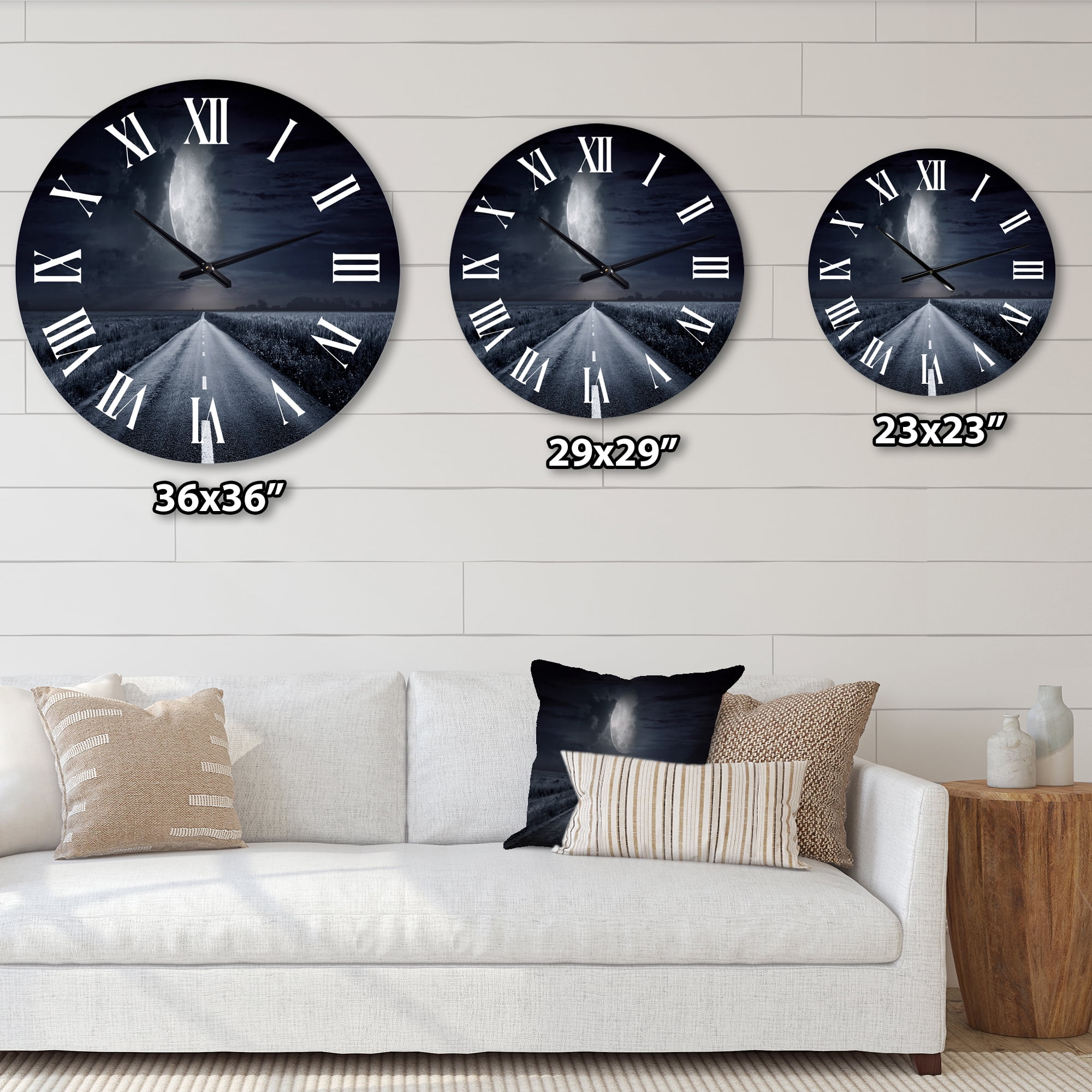 Designart 1 in Quartz Coastal Wall Clock