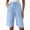 Light Blue, variant on Endives Linen Shorts For Women Knee Length Tie High Waisted Elastic Casual Wide Leg Short Summer Pants Daily Wear