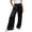j69-Black, variant on Womens Casual Palazzo Pants Solid Color Drawstring Waist Baggy Wide Leg Pants With Pockets Ladies Everyday Versatile Trousers,S