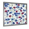 thumbnail image 2 of Designart 'Red and Blue Wildflowers' Traditional Framed Art Print, 2 of 4