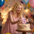 thumbnail image 5 of Number 5 Birthday Candle, Glitter Pink Flower, 1 Piece, for Birthday Party Cake Decoration, 5 of 5