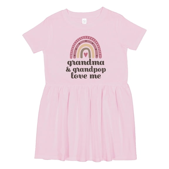 Inktastic Grandma and Grandpop Rainbow for Girls Girls Toddler Dress