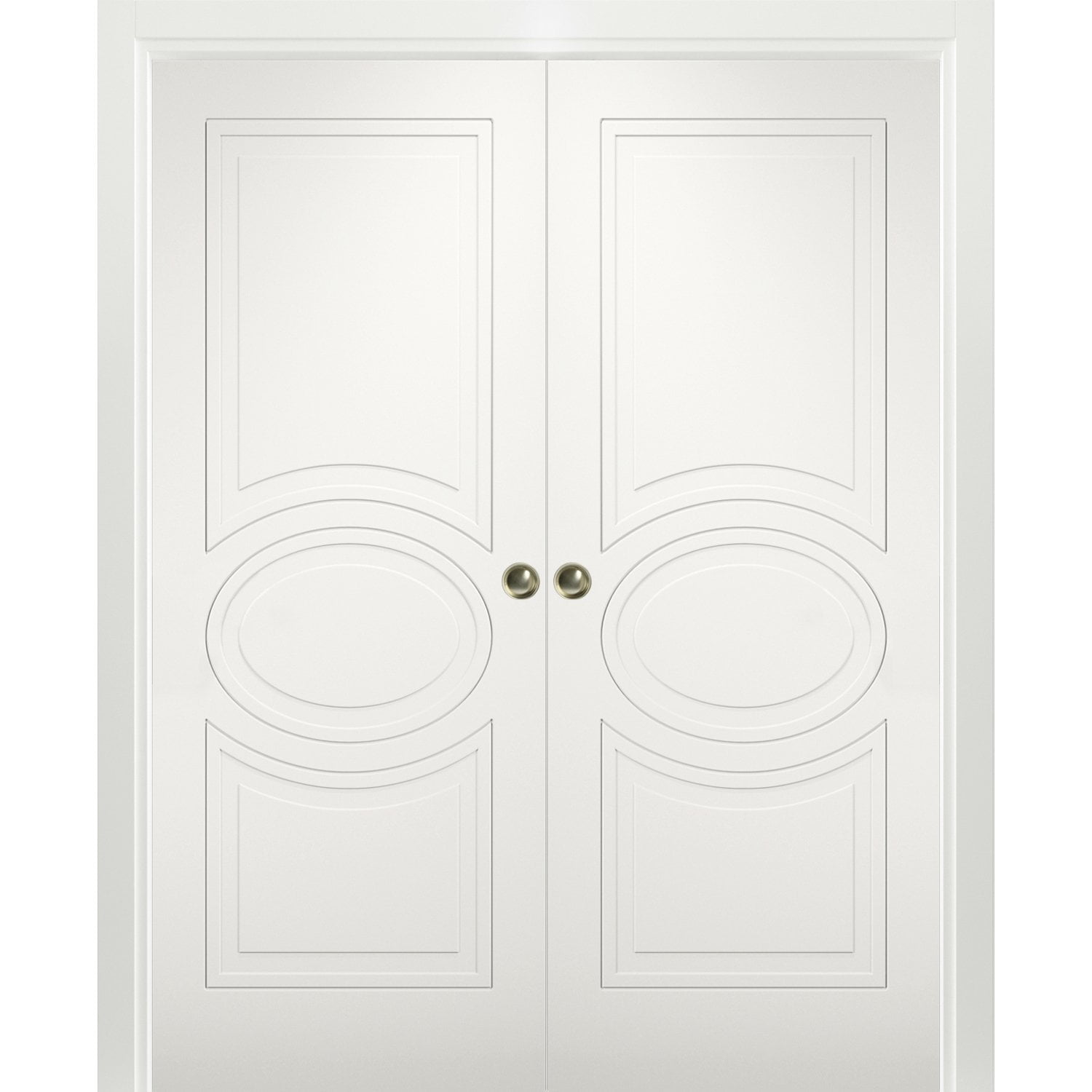 Sliding French Double Pocket Doors 60 x 80 inches / Mela 7001 Matte