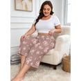 thumbnail image 6 of FEREMO Women Plus Size Pajama Pant Capri Printed Sleep Pant with Pockets 3-Pack, 6 of 9