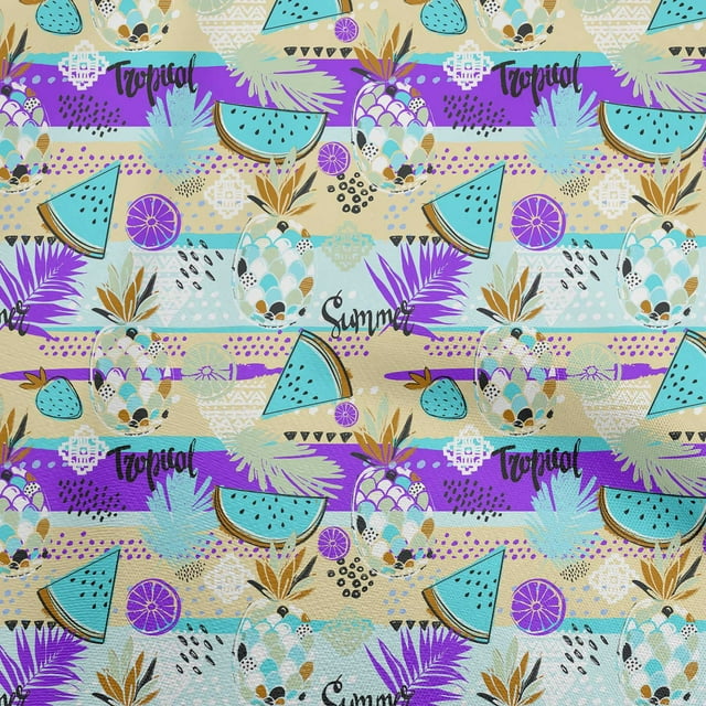 oneOone Viscose Chiffon Beige Fabric Tropical Craft Projects Decor Fabric Printed By The Yard 42 Inch Wide