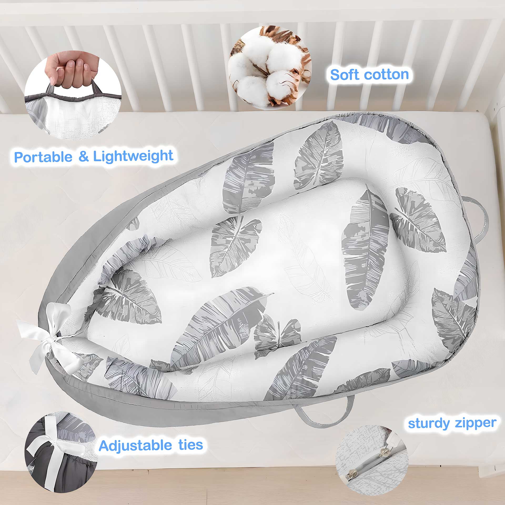 Oioane Multi-Use Infant Activity Pad, Breathable & Soft Floor Mat, Portable Tummy Time Station for Home and Travel