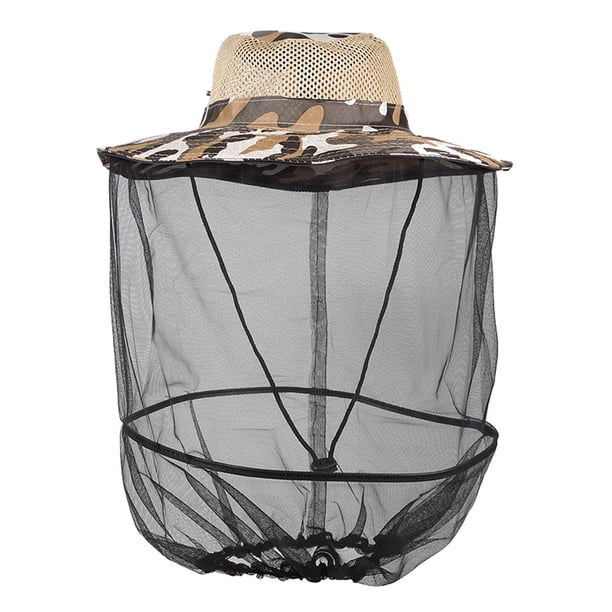 Protector Cara Gorro Maleta Malla Insectos para Pesca Al Aire Libre (camuflaje) Amarillo