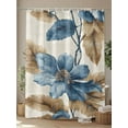 thumbnail image 4 of Vintage Palm Leaf Shower Curtain Set ，Waterproof Fabric Shower Curtains Blue Flowers Tropical Plants Shower Curtains for Bathroom,Bathroom Decor 36"x72", 4 of 6