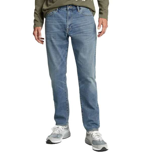 Jeans rectos de corte cónico para hombre GAP, lavado medio, 29W x 32L US