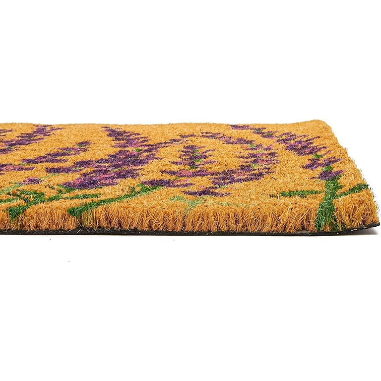 Juvale Floral Spring Coir Door Mat for Front Door, Entryway, 17x30 Lavender  Flower Outdoor Welcome Mat for Garden, Garage, Patio, Home, Porch Decor,