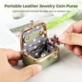 thumbnail image 3 of 2 PCS Genuine Leather Mini Jewelry Box,Travel Jewelry Organizer with Kiss Lock,Portable Storage Case for Rings,Earrings,Wired Headphones, 3 of 6