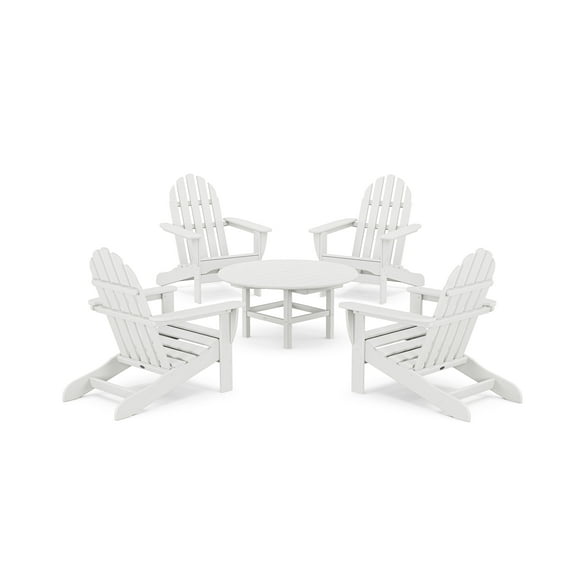 POLYWOOD Classic Adirondack 5-Piece Conversation Set in White