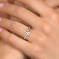 thumbnail image 4 of Gem Stone King 14K White Gold Peach Morganite and White Lab Grown Diamond Ring for Women | 1.86 Cttw | Oval 9X7MM | Gemstone October Birthstone | Size 8, 4 of 6