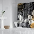 thumbnail image 4 of Abstract Tropical Eucalyptus Palm Leaves Shower Curtains, Farmhouse Shower Curtains for Bathroom,Waterproof Fabric Shower Curtain Set with 12 Hooks Decor 84×72 Inch, 4 of 4