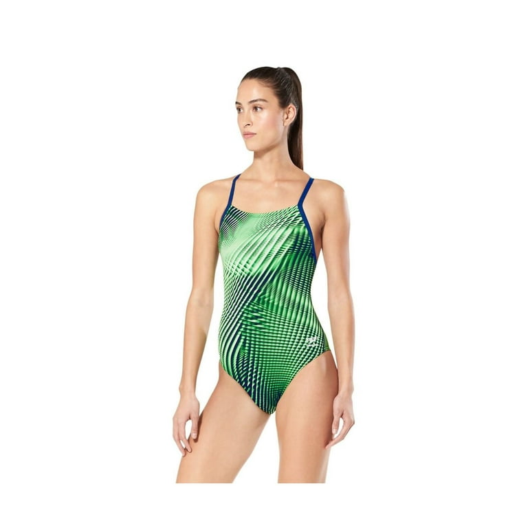 Speedo Swimsuit WARPED WEAVE Blue Green Size 12 38 Walmart