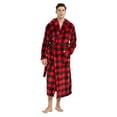 U2SKIIN Mens Fleece Robe with Hood, Soft Bathrobe Plush Robes for Men