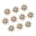 thumbnail image 1 of 10 botones de cristal con forma de copo de nieve y diamantes de imitación para manualidades (parte trasera plana). Oro, 1 of 9