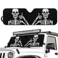 thumbnail image 2 of Yuyamidu Funny Skull Windshield Sun Shade, Black Shade Heat Shield Compatible with JK JKU TJ 2 Door / 4 Door, 2 of 7