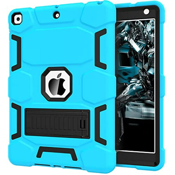 CCMAO CASE FOR IPAD 9TH GENERATION, 2021/2020/2019 WITH KICKSTAND - BLUE/BLACK